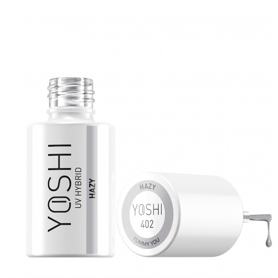 Gel Polish UV Hybrid Hazy 6 ml - 402 | Yoshi | Grey Gel Polish UV Hybrid Hazy 6 ml - 402 - Image 4