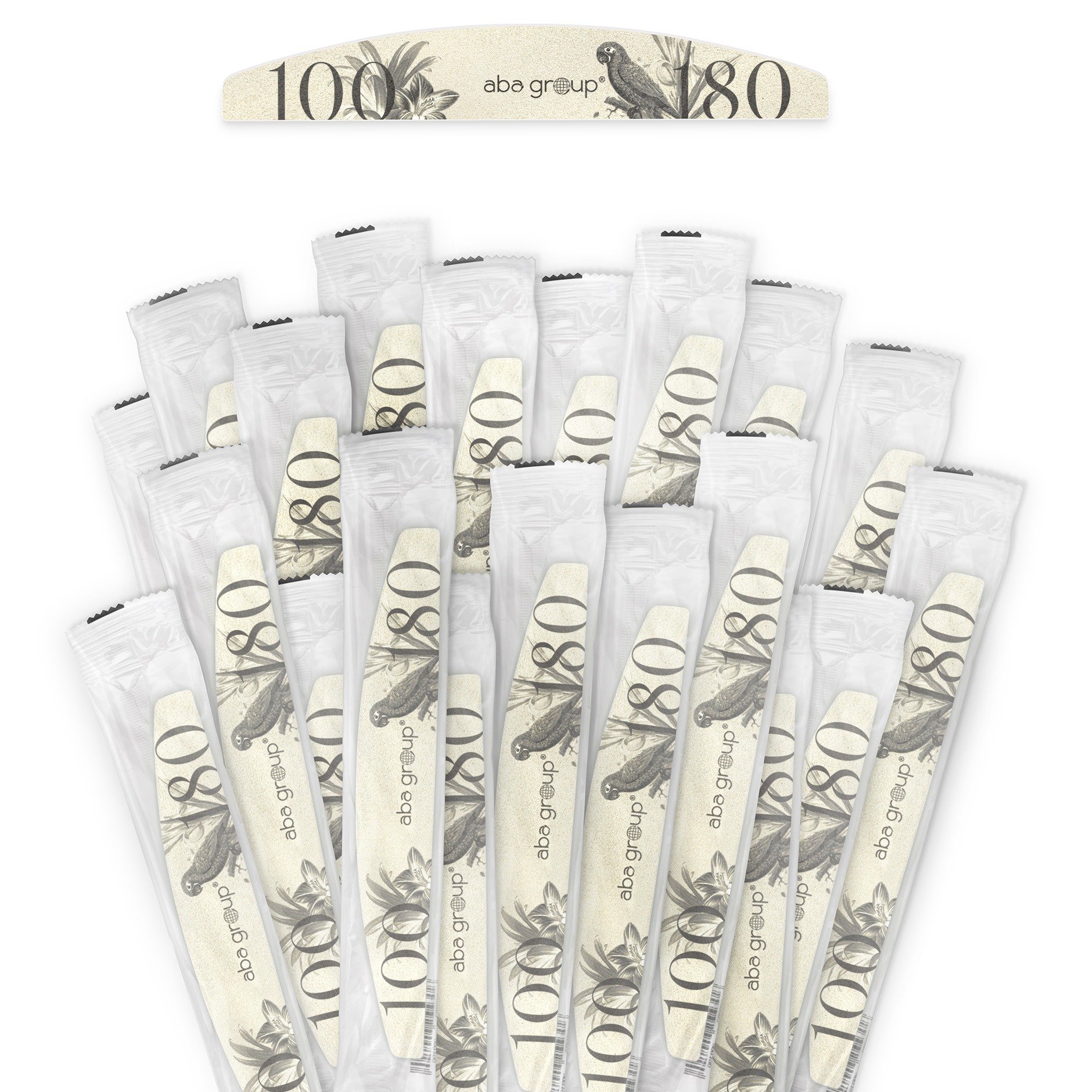 Aba Group SAFE PACKAGE Nail file HALF MOON 100/180 STANDARD - RETRO, 25 pieces | Aba Group SAFE PACKAGE Nail file HALF MOON 100/180 STANDARD - RETRO, 25 pieces