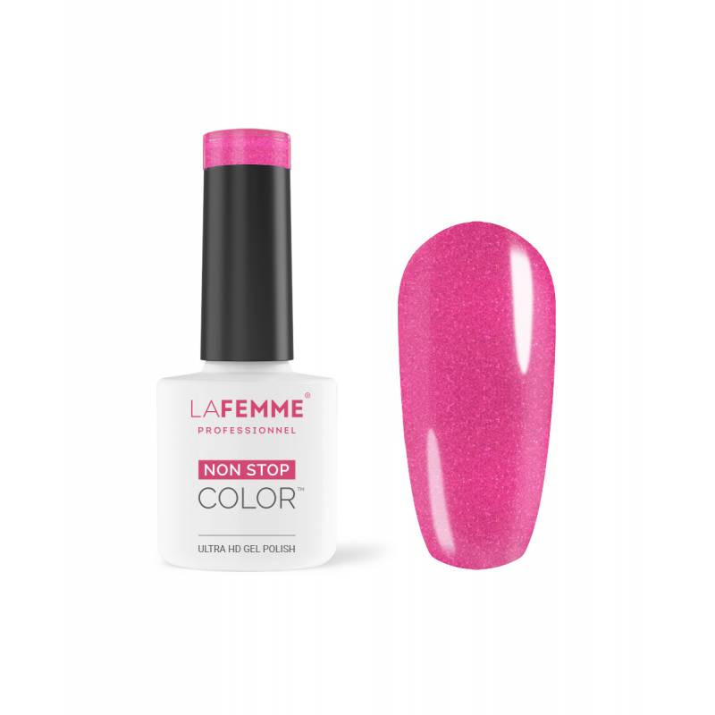 Gel Polish UV Hybrid Schocking Pink 8 ml – 019 | La Femme | Glitter Gel Polish UV Hybrid Schocking Pink 8 ml – 019