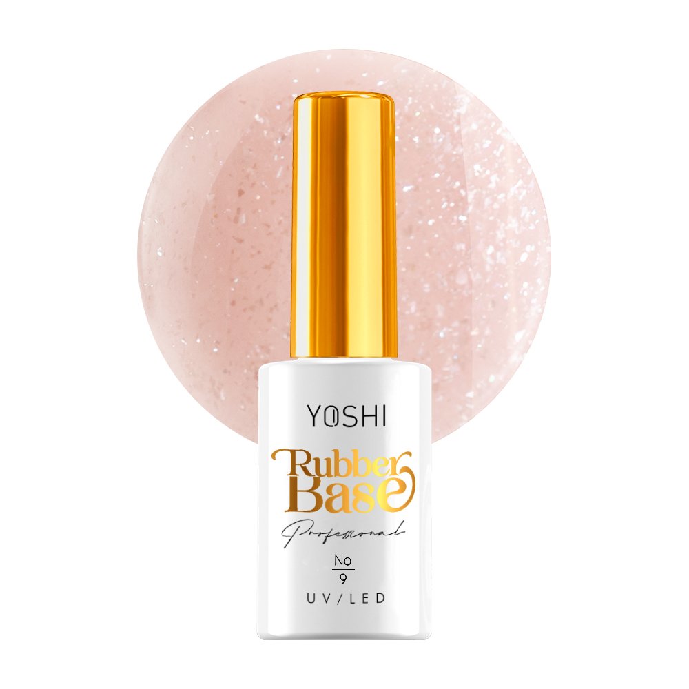 YOSHI Rubber Base UV Hybrid No9 10 ml | Yoshi | Glitter Rubber Base UV Hybrid No9 10 ml